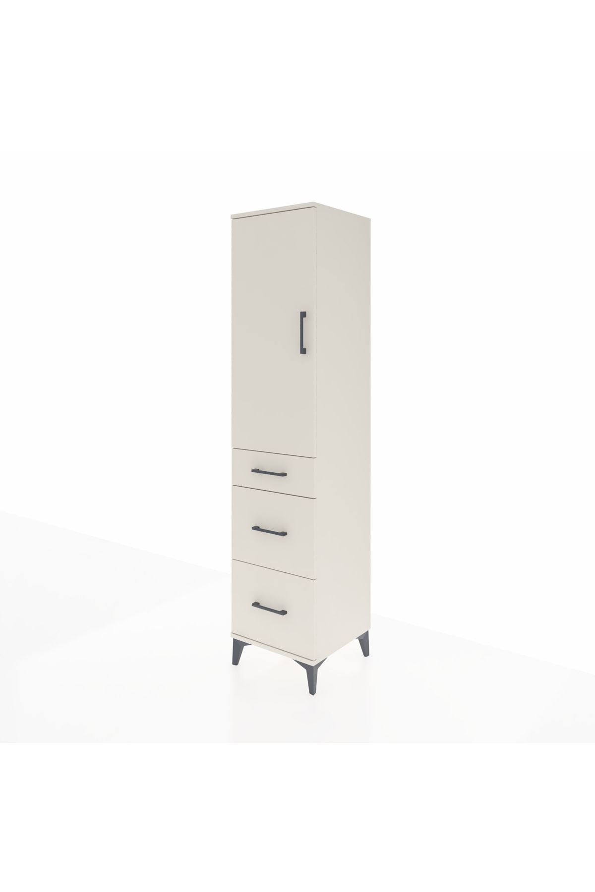 Hyperion Dolap Tek Raflı 3 Çekmeceli Tek Askılı 44x44x195 - S58M068V1B