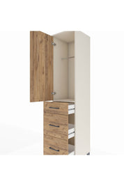 Hyperion Dolap Tek Raflı 3 Çekmeceli Tek Askılı 44x44x195 - S58M068V3B