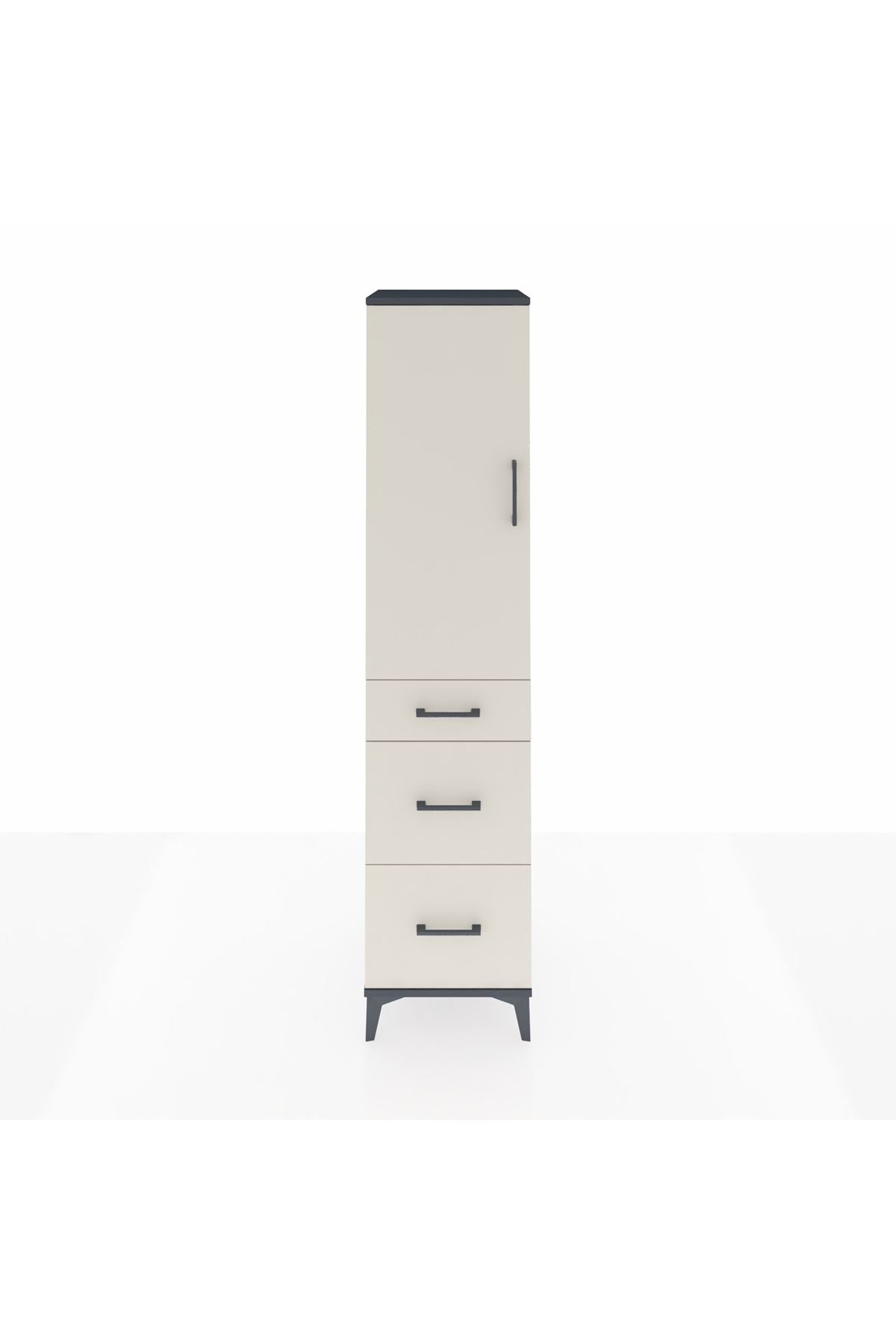 Hyperion Dolap Tek Raflı 3 Çekmeceli Tek Askılı 44x44x195 - S58M068V4B