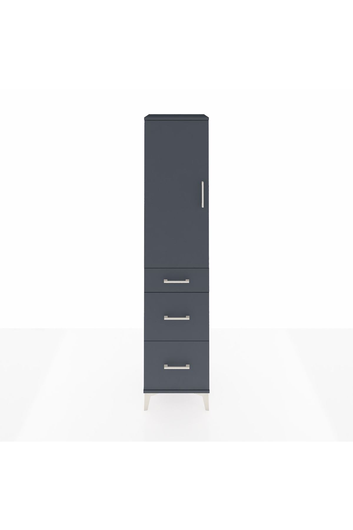 Hyperion Dolap Tek Raflı 3 Çekmeceli Tek Askılı 44x44x195 - S58M068V5B