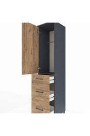 Hyperion Dolap Tek Raflı 3 Çekmeceli Tek Askılı 44x44x195 - S58M068V6B