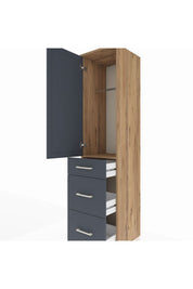 Hyperion Dolap Tek Raflı 3 Çekmeceli Tek Askılı 44x44x195 - S58M068V8B