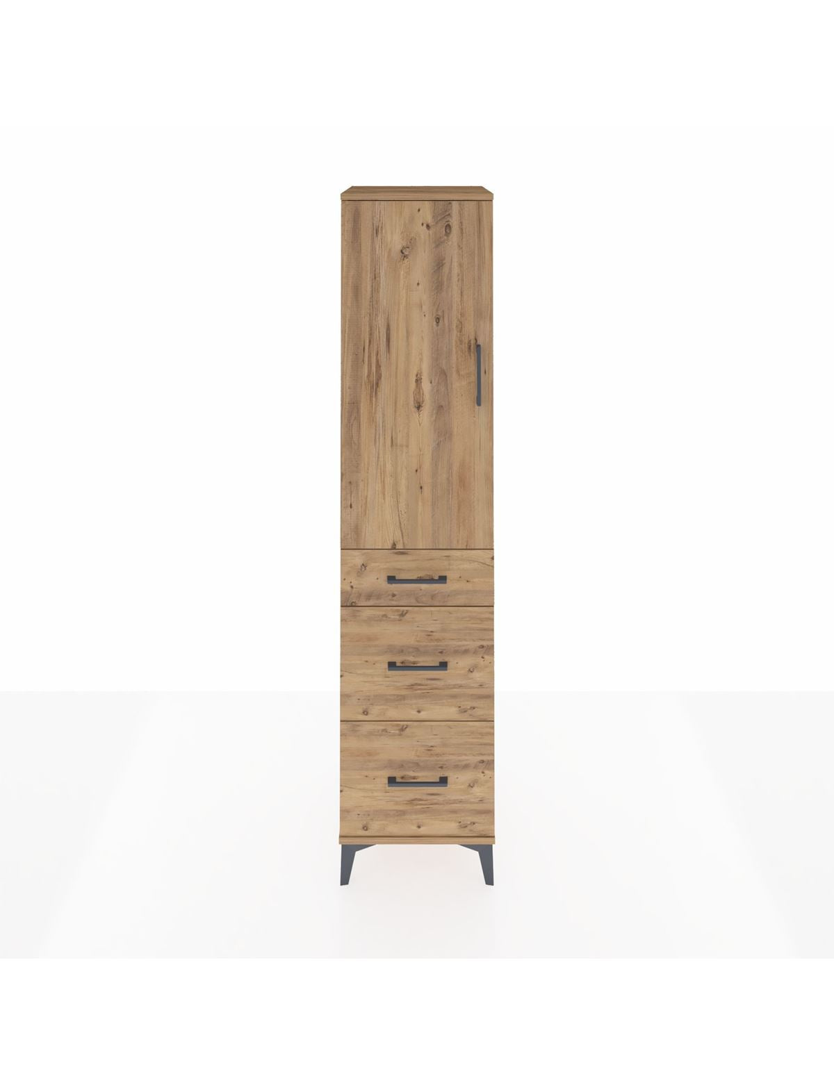 Hyperion Dolap Tek Raflı 3 Çekmeceli Tek Askılı 44x44x195 - S58M068V9B