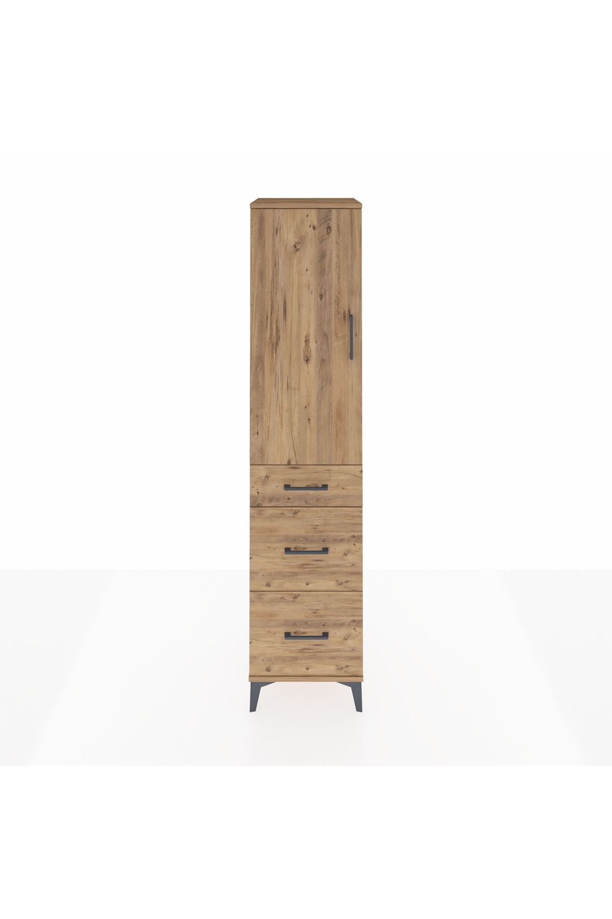 Hyperion Dolap Tek Raflı 3 Çekmeceli Tek Askılı 44x44x195 - S58M068V9B