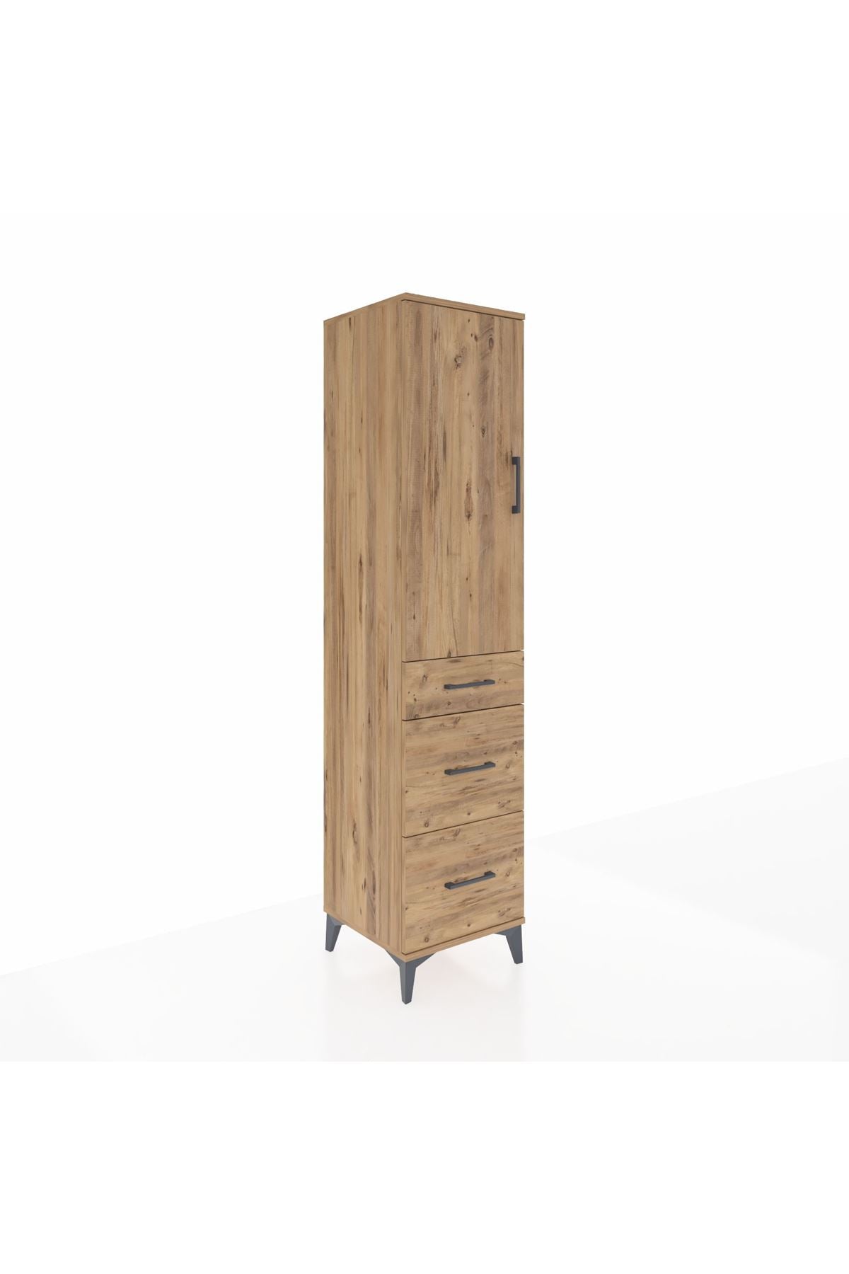 Hyperion Dolap Tek Raflı 3 Çekmeceli Tek Askılı 44x44x195 - S58M068V9B