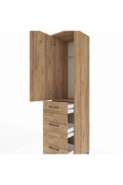 Hyperion Dolap Tek Raflı 3 Çekmeceli Tek Askılı 44x44x195 - S58M068V9B