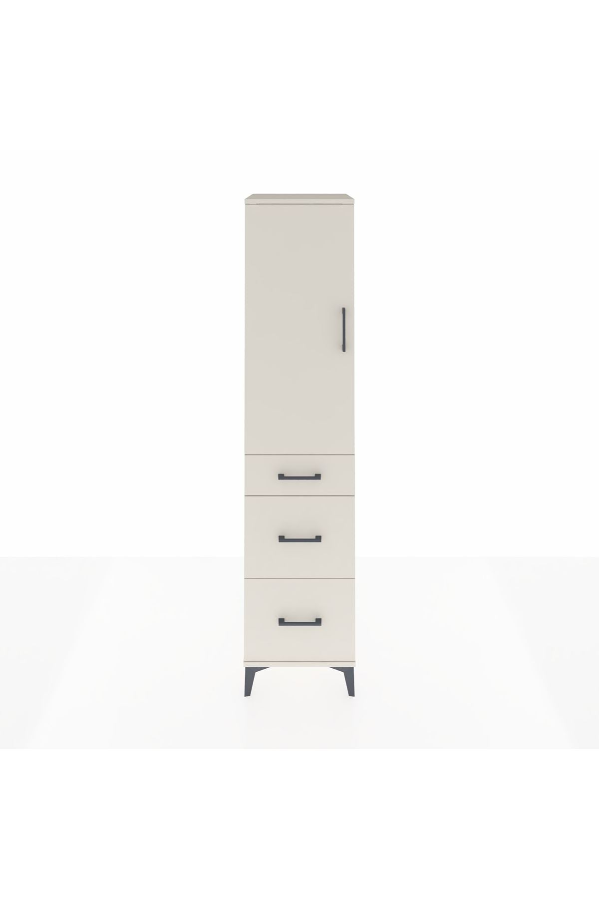 Hyperion Dolap 3 Raflı 3 Çekmeceli Tek Kapaklı 44x44x195 - S58M069V1B