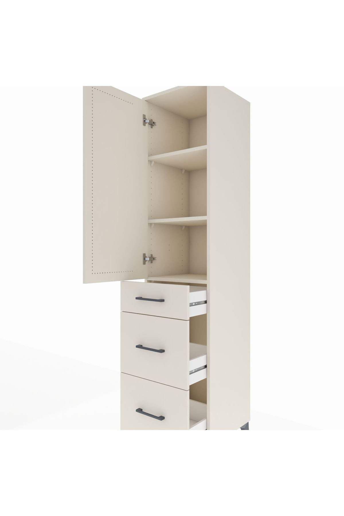 Hyperion Dolap 3 Raflı 3 Çekmeceli Tek Kapaklı 44x44x195 - S58M069V1B