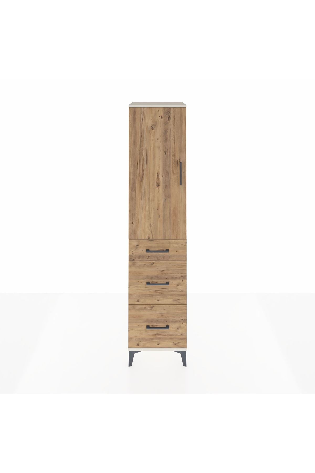 Hyperion Dolap 3 Raflı 3 Çekmeceli Tek Kapaklı 44x44x195 - S58M069V3B