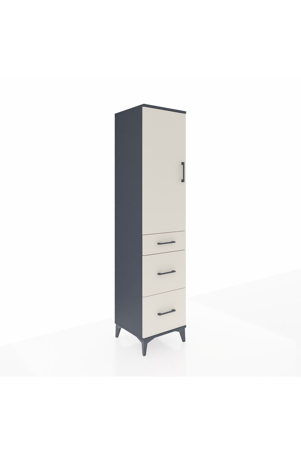 Hyperion Dolap 3 Raflı 3 Çekmeceli Tek Kapaklı 44x44x195 - S58M069V4B