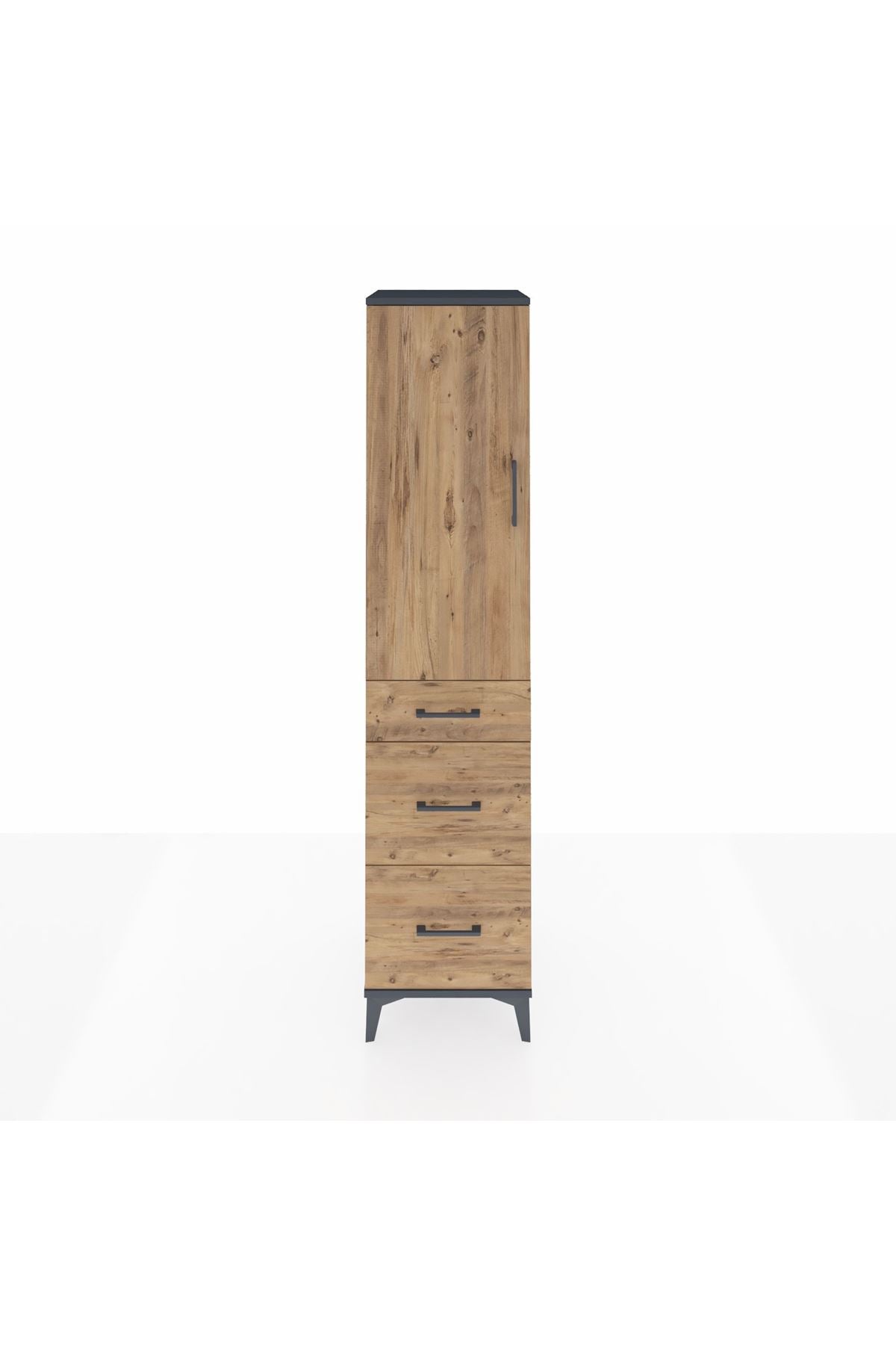 Hyperion Dolap 3 Raflı 3 Çekmeceli Tek Kapaklı 44x44x195 - S58M069V6B