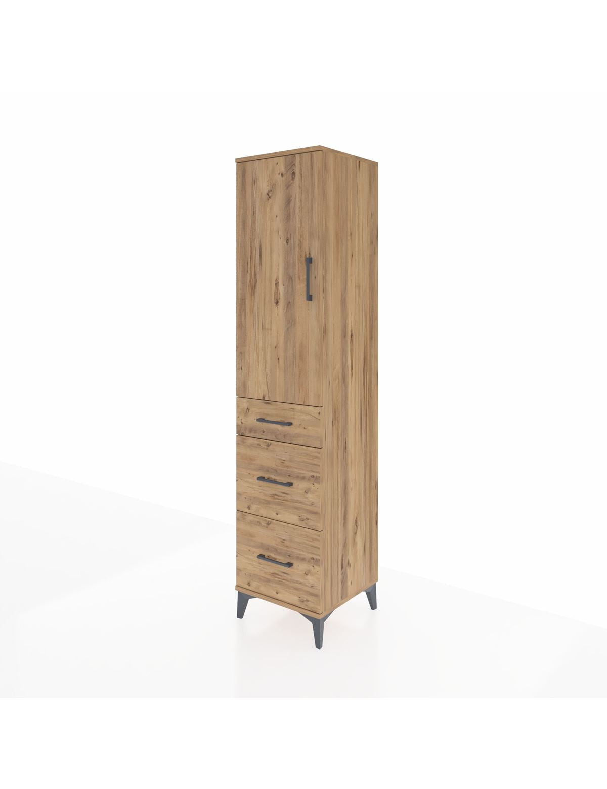 Hyperion Dolap 3 Raflı 3 Çekmeceli Tek Kapaklı 44x44x195 - S58M069V9B