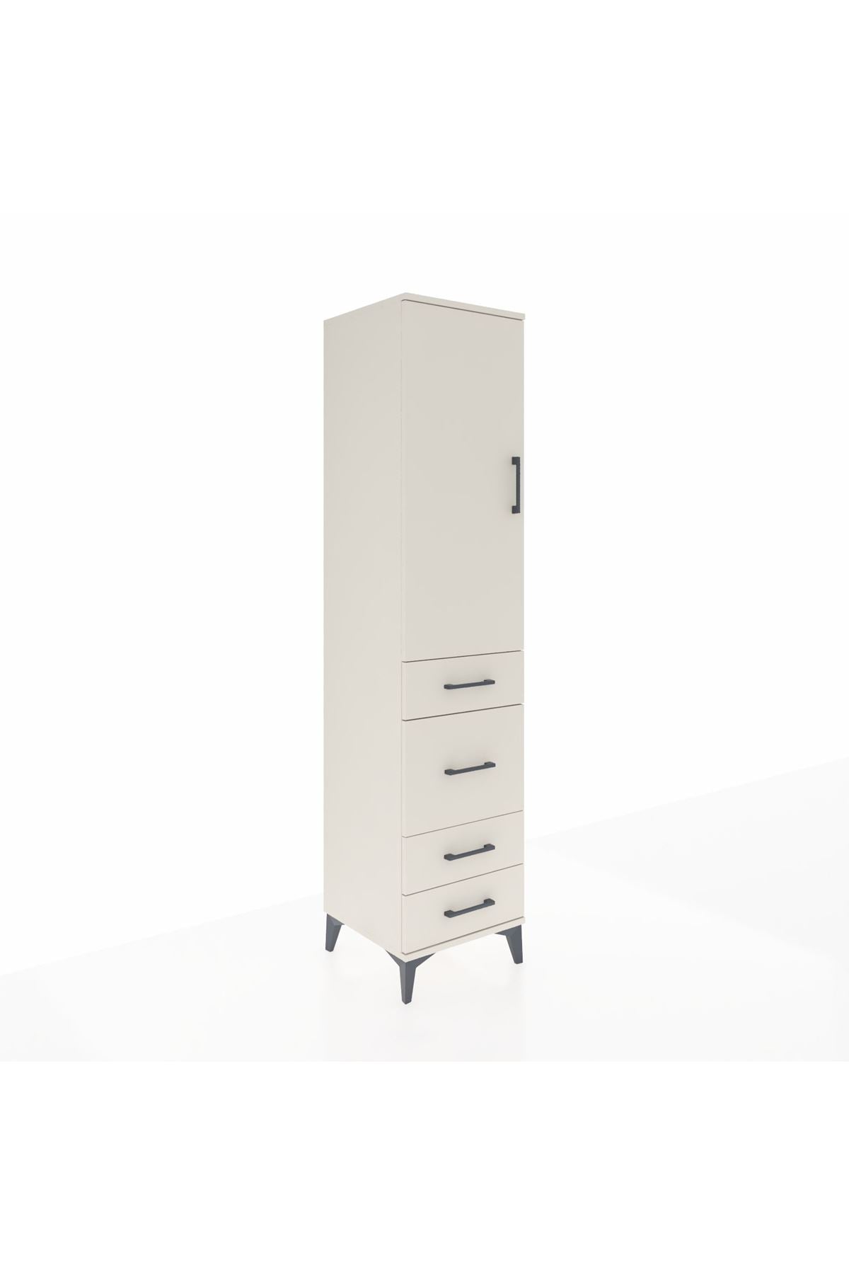 Hyperion Dolap Tek Raflı 4 Çekmeceli Tek Askılı 44x44x195 - S58M071V1B