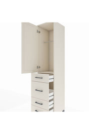 Hyperion Dolap Tek Raflı 4 Çekmeceli Tek Askılı 44x44x195 - S58M071V1B