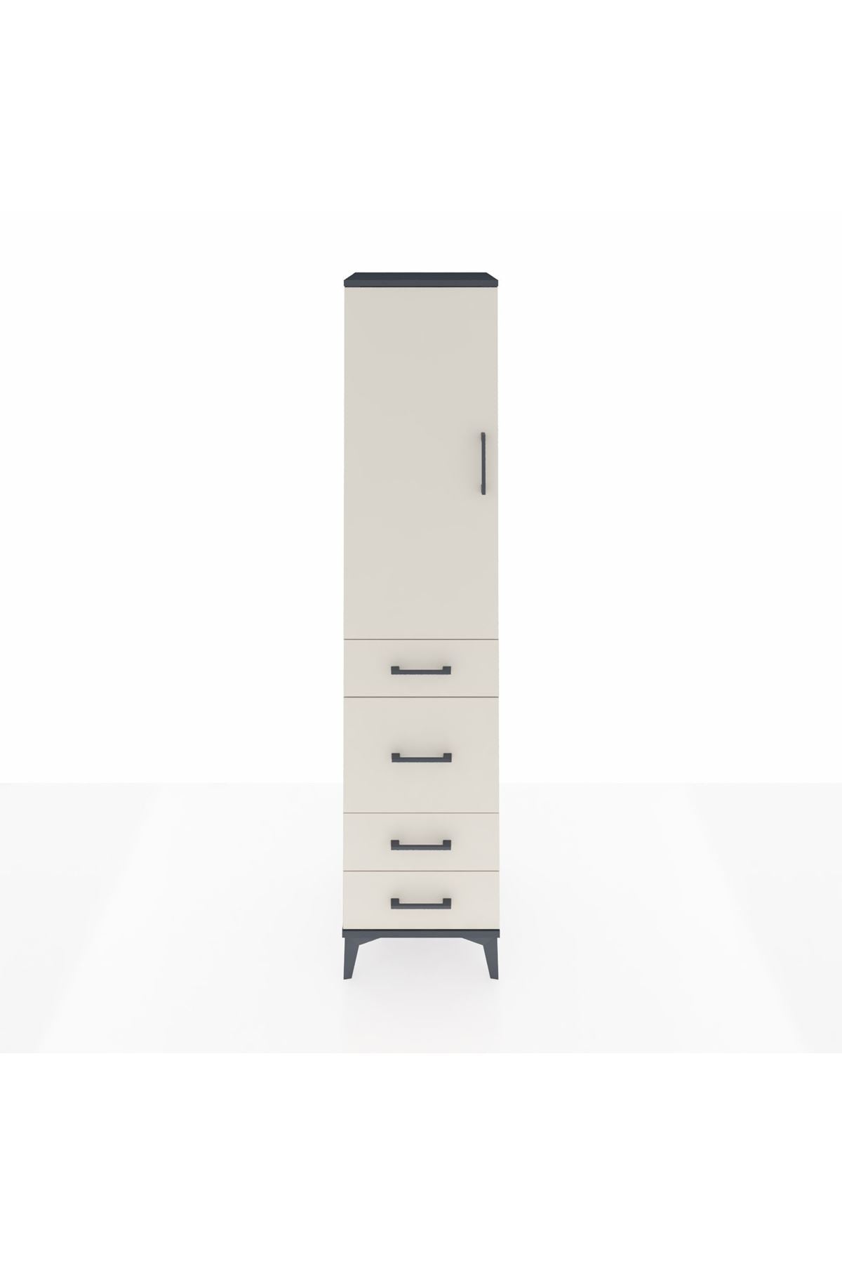Hyperion Dolap Tek Raflı 4 Çekmeceli Tek Askılı 44x44x195 - S58M071V4B