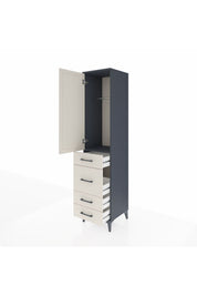 Hyperion Dolap Tek Raflı 4 Çekmeceli Tek Askılı 44x44x195 - S58M071V4B
