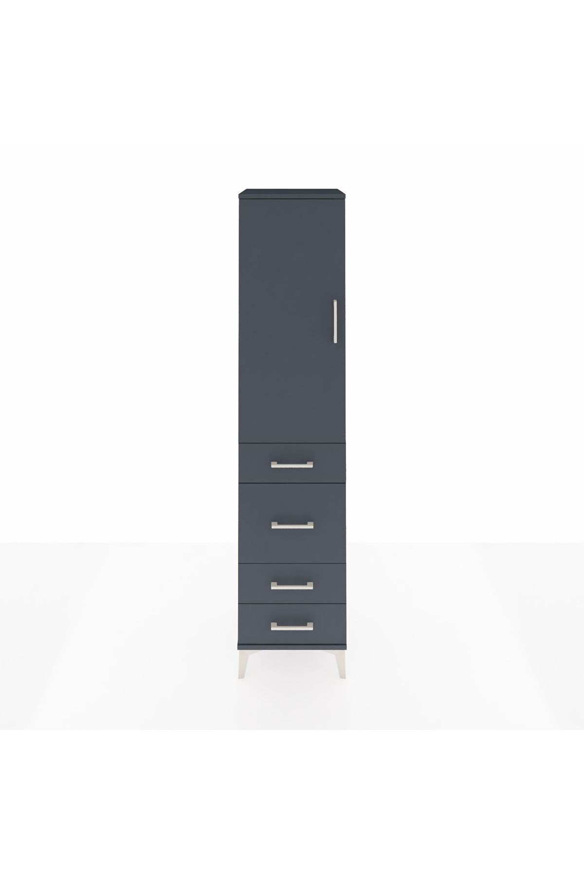 Hyperion Dolap Tek Raflı 4 Çekmeceli Tek Askılı 44x44x195 - S58M071V5B