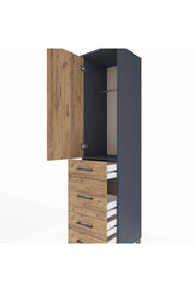 Hyperion Dolap Tek Raflı 4 Çekmeceli Tek Askılı 44x44x195 - S58M071V6B