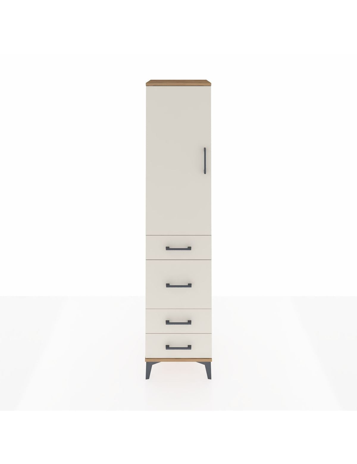 Hyperion Dolap Tek Raflı 4 Çekmeceli Tek Askılı 44x44x195 - S58M071V7B