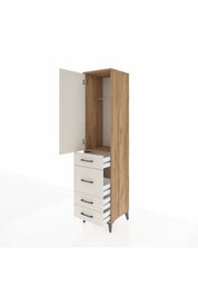 Hyperion Dolap Tek Raflı 4 Çekmeceli Tek Askılı 44x44x195 - S58M071V7B