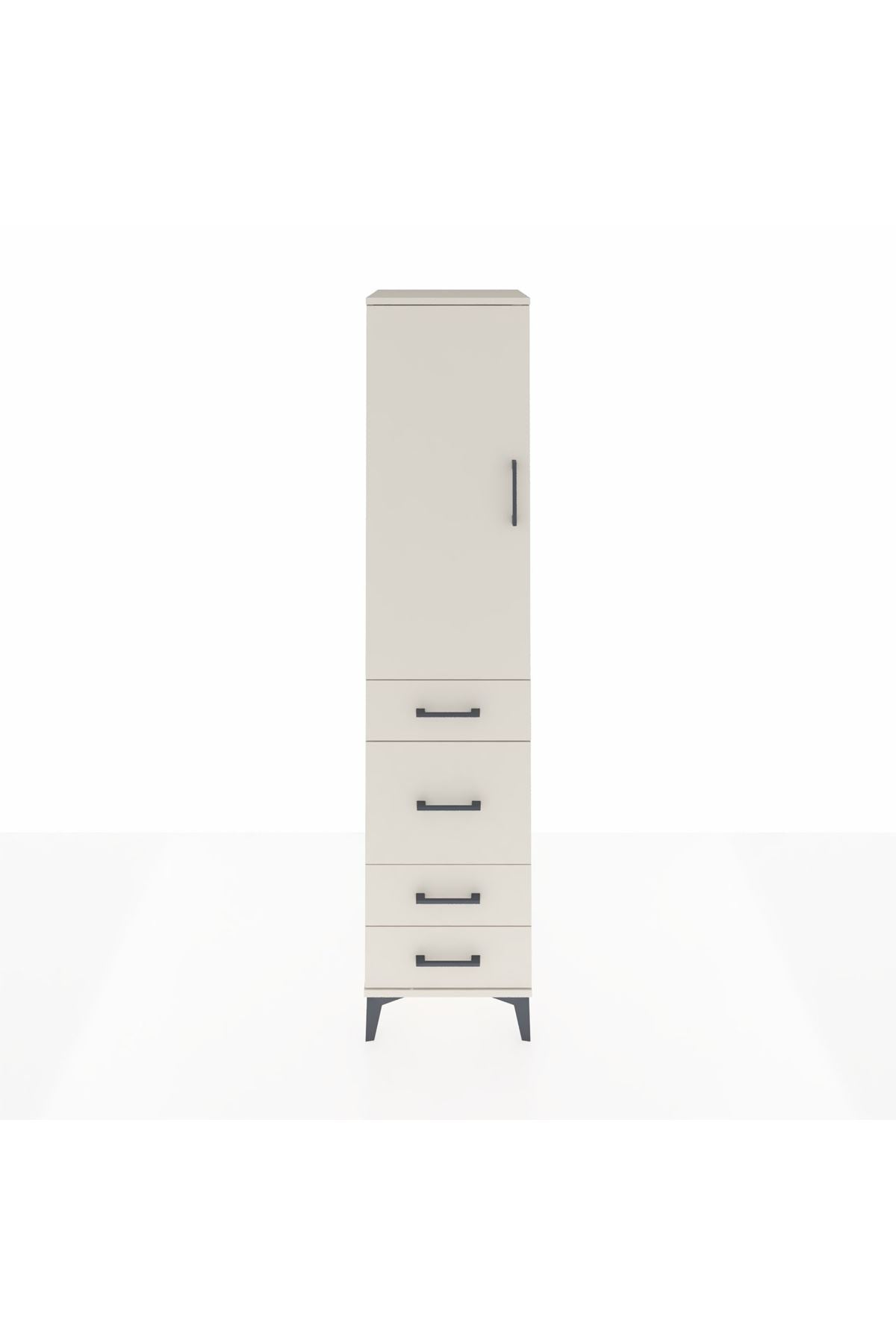 Hyperion Dolap 3 Raflı 4 Çekmeceli Tek Kapaklı 44x44x195 - S58M072V1B