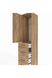 Hyperion Dolap Tek Raflı 4 Çekmeceli Tek Askılı 44x44x195 - S58M071V9B