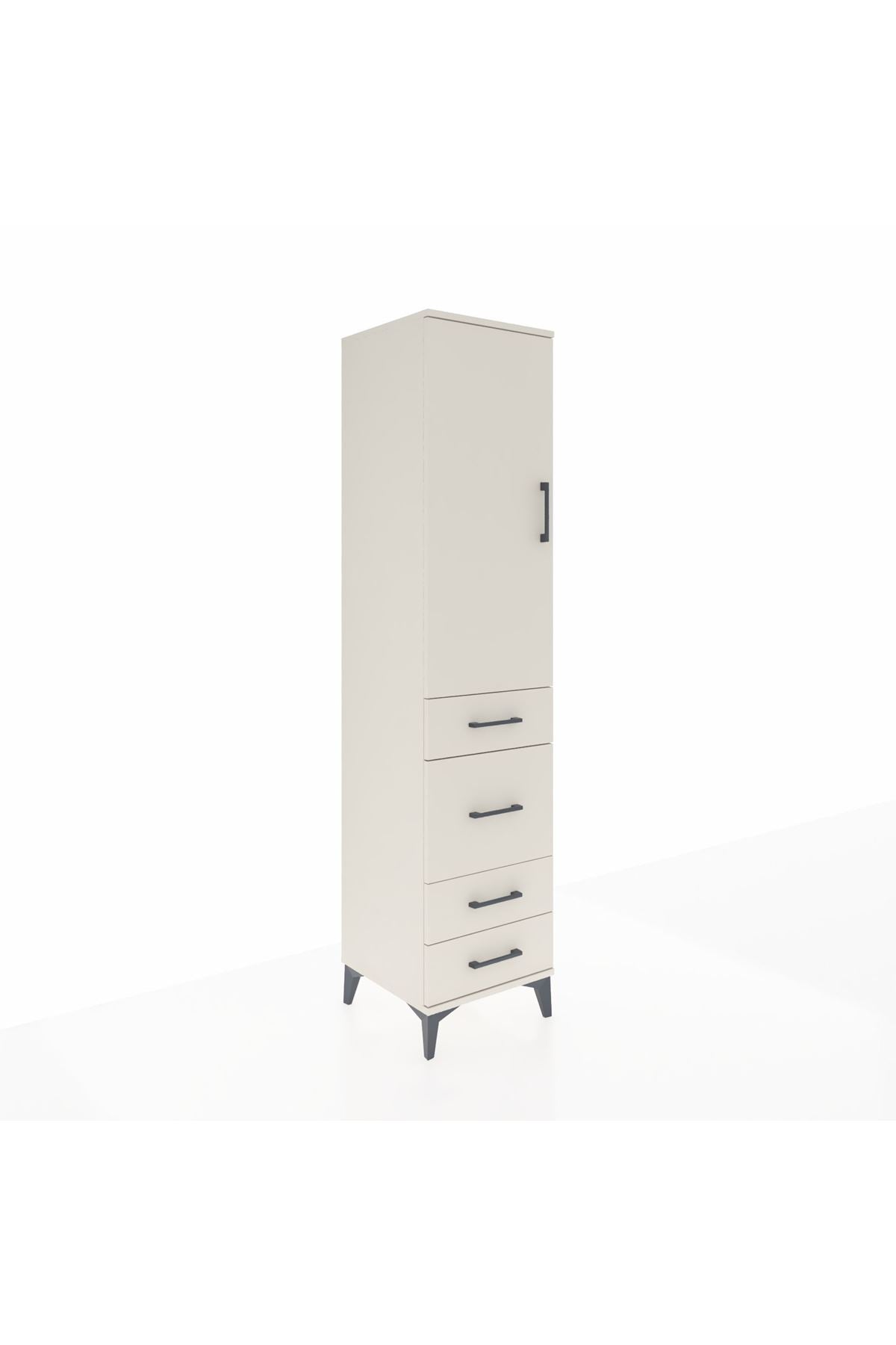Hyperion Dolap 3 Raflı 4 Çekmeceli Tek Kapaklı 44x44x195 - S58M072V1B