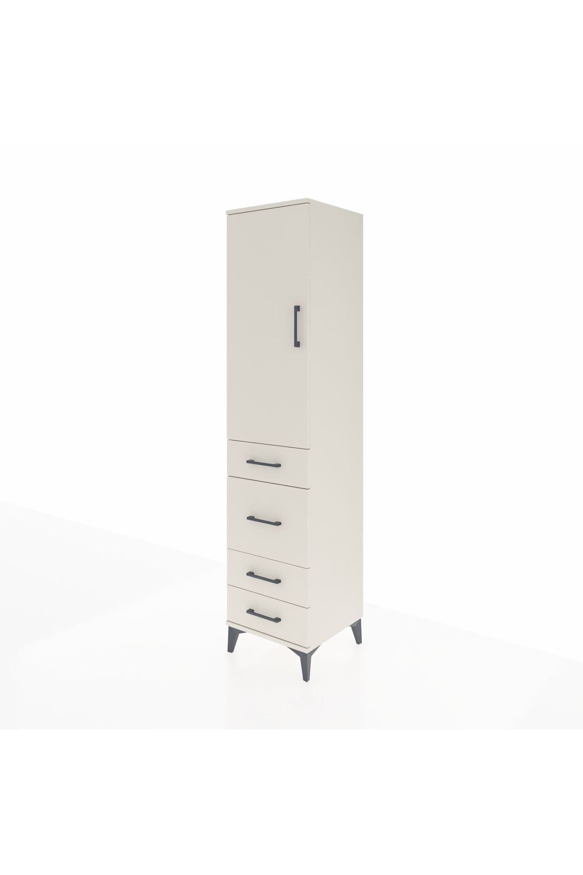 Hyperion Dolap 3 Raflı 4 Çekmeceli Tek Kapaklı 44x44x195 - S58M072V1B