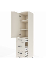 Hyperion Dolap 3 Raflı 4 Çekmeceli Tek Kapaklı 44x44x195 - S58M072V1B