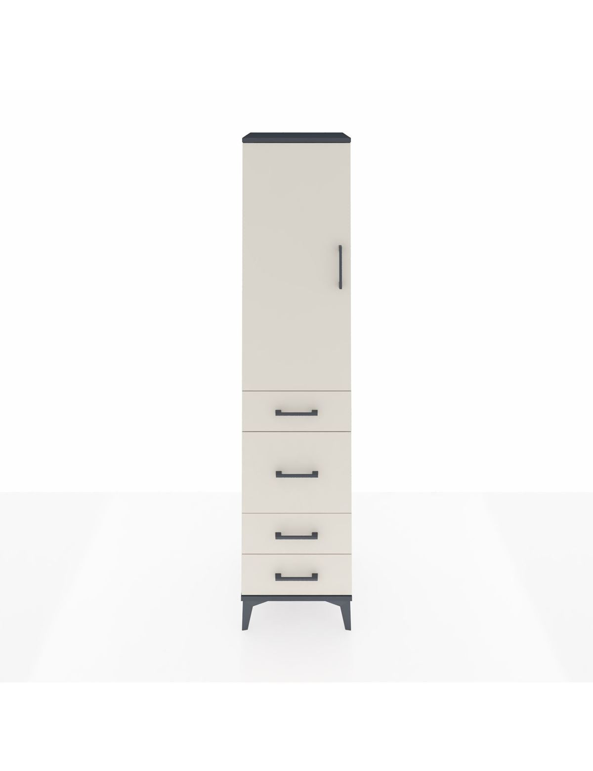Hyperion Dolap 3 Raflı 4 Çekmeceli Tek Kapaklı 44x44x195 - S58M072V4B
