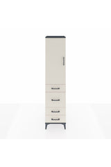 Hyperion Dolap 3 Raflı 4 Çekmeceli Tek Kapaklı 44x44x195
