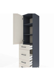 Hyperion Dolap 3 Raflı 4 Çekmeceli Tek Kapaklı 44x44x195 - S58M072V4B
