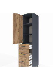 Hyperion Dolap 3 Raflı 4 Çekmeceli Tek Kapaklı 44x44x195 - S58M072V6B