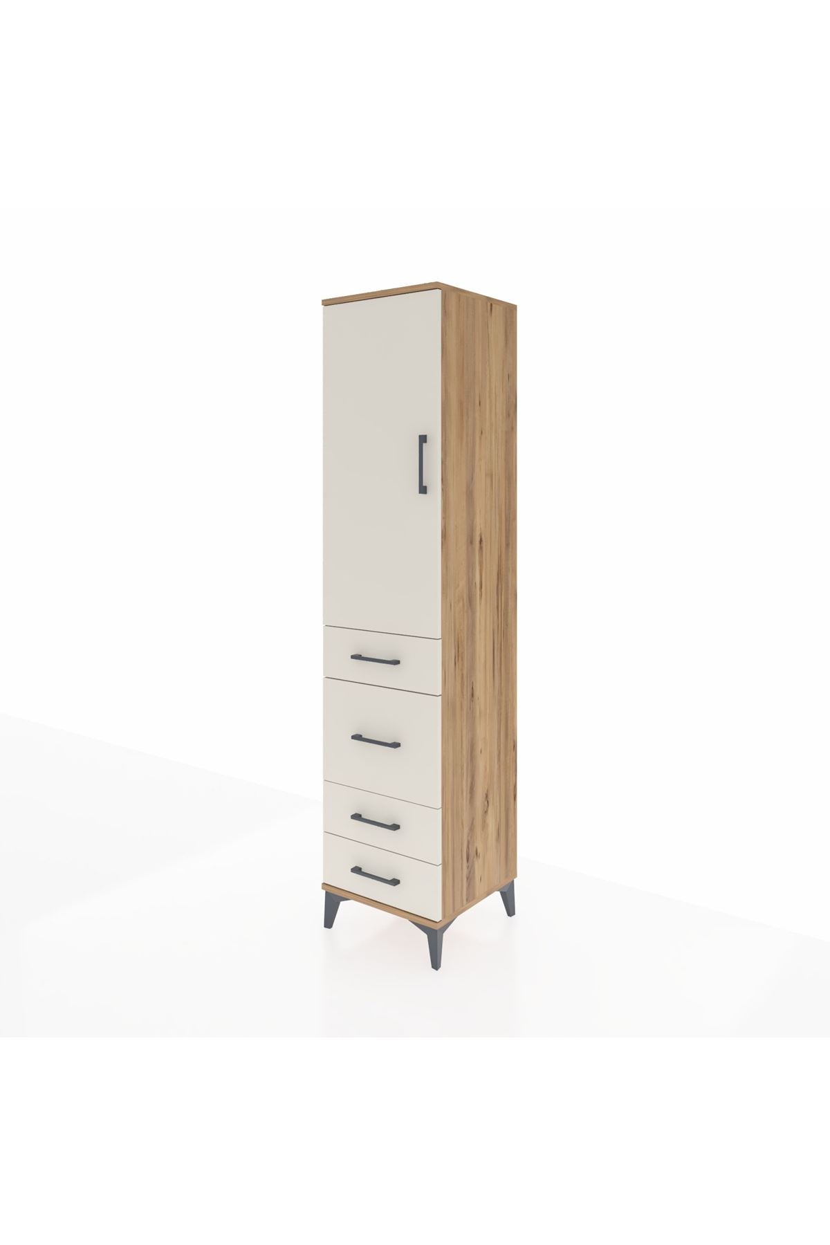 Hyperion Dolap 3 Raflı 4 Çekmeceli Tek Kapaklı 44x44x195 - S58M072V7B