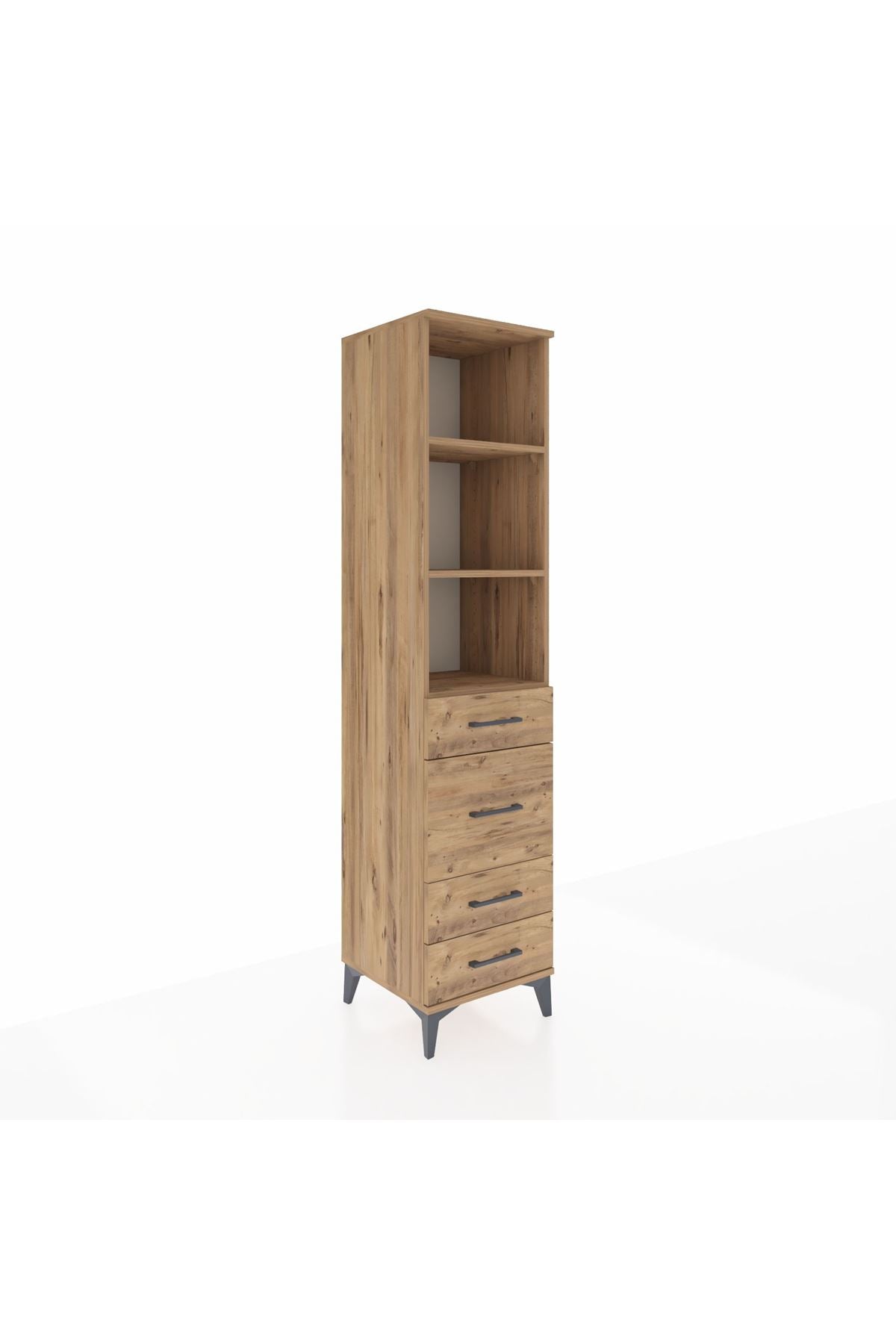 Hyperion Dolap 3 Raflı 4 Çekmeceli 44x44x195 - S58M073V9B