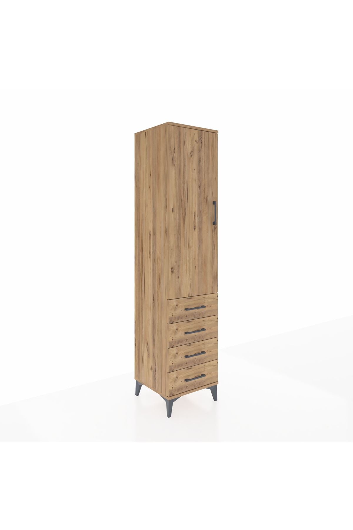 Hyperion Dolap 2 Raflı 4 Çekmeceli Tek Askılı 44x44x195 - S58M074V9B