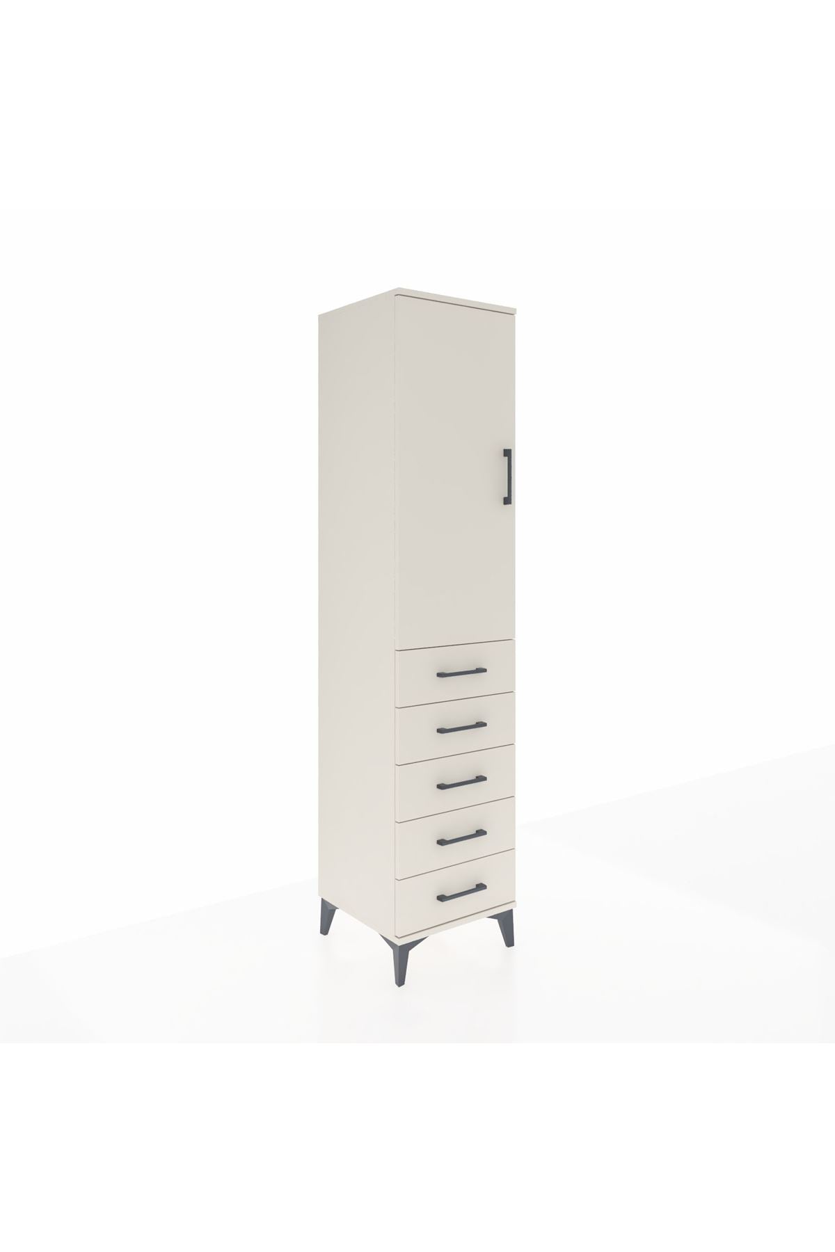 Hyperion Dolap Tek Raflı 5 Çekmeceli Tek Askılı 44x44x195 - S58M077V1B