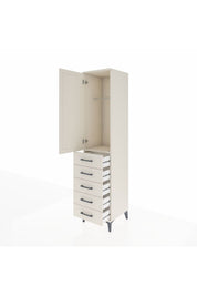 Hyperion Dolap Tek Raflı 5 Çekmeceli Tek Askılı 44x44x195 - S58M077V1B