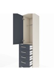 Hyperion Dolap Tek Raflı 5 Çekmeceli Tek Askılı 44x44x195 - S58M077V2B