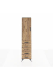 Hyperion Dolap Tek Raflı 5 Çekmeceli Tek Askılı 44x44x195 - S58M077V3B