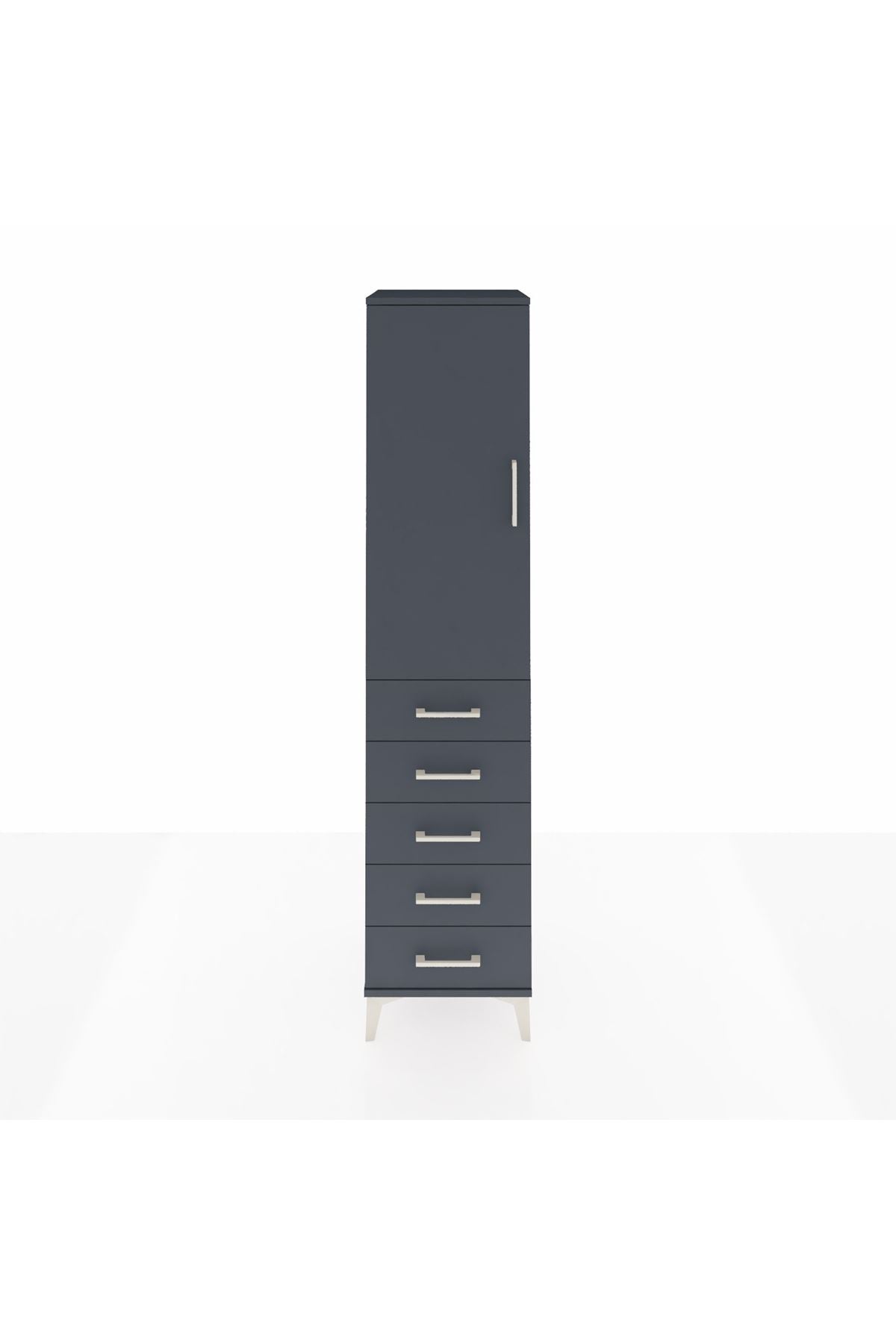 Hyperion Dolap Tek Raflı 5 Çekmeceli Tek Askılı 44x44x195 - S58M077V5B