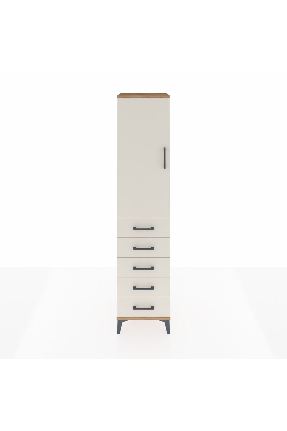 Hyperion Dolap Tek Raflı 5 Çekmeceli Tek Askılı 44x44x195 - S58M077V7B