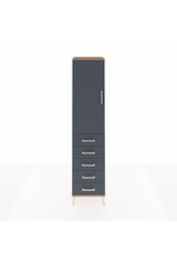 Hyperion Dolap Tek Raflı 5 Çekmeceli Tek Askılı 44x44x195