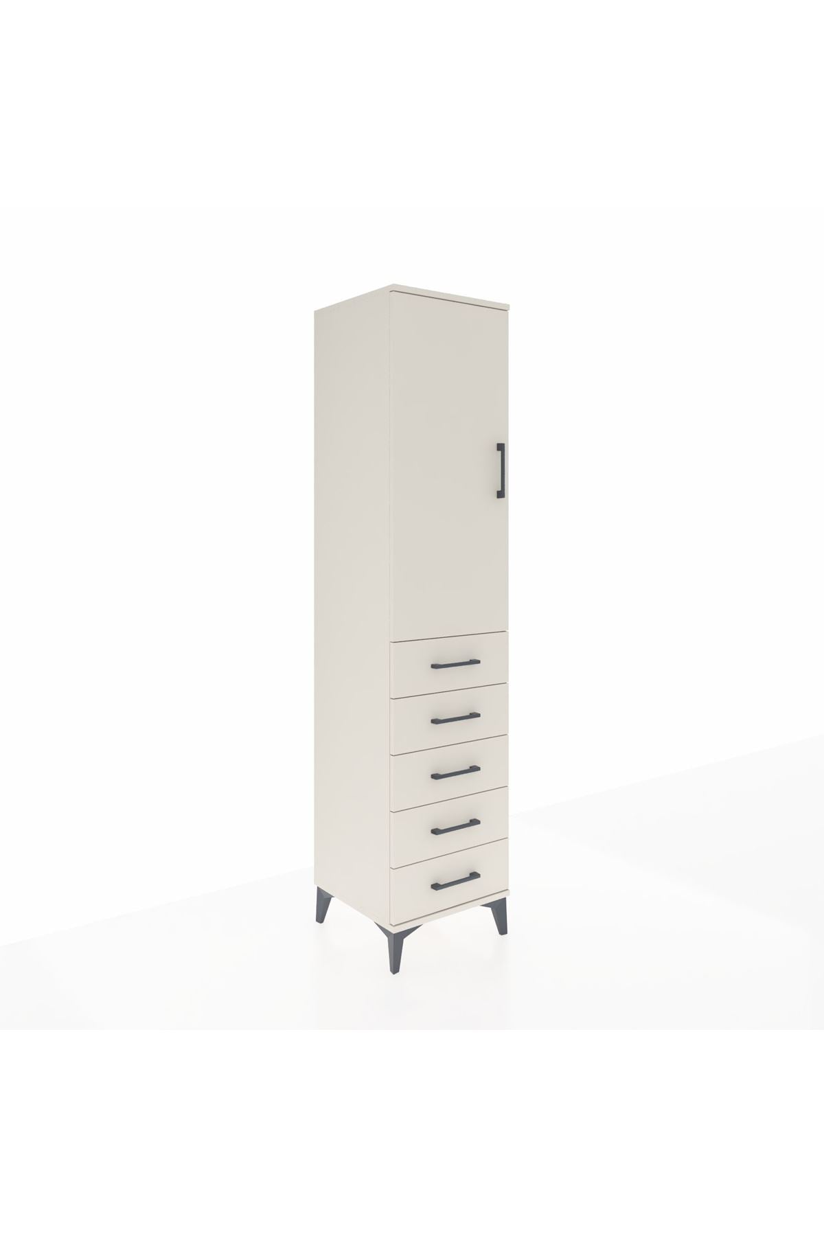 Hyperion Dolap 3 Raflı 5 Çekmeceli Tek Kapaklı 44x44x195 - S58M078V1B