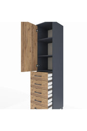 Hyperion Dolap 3 Raflı 5 Çekmeceli Tek Kapaklı 44x44x195 - S58M078V6B