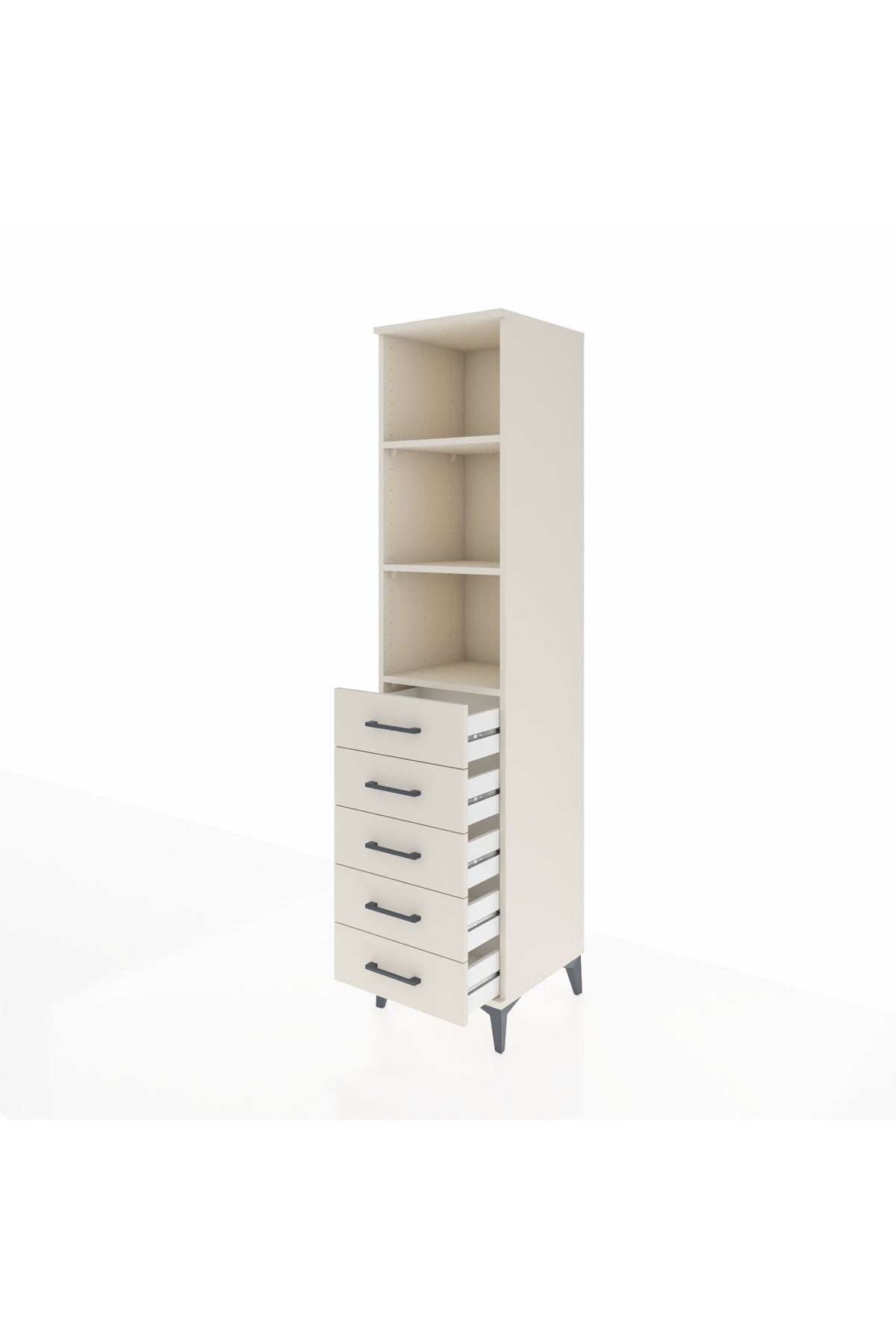 Hyperion Dolap 3 Raflı 5 Çekmeceli 44x44x195 - S58M079V1B