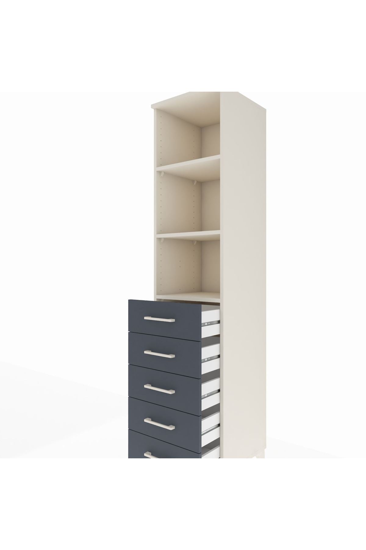 Hyperion Dolap 3 Raflı 5 Çekmeceli 44x44x195 - S58M079V2B