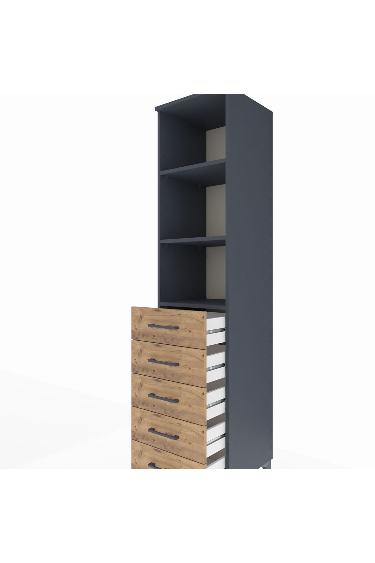 Hyperion Dolap 3 Raflı 5 Çekmeceli 44x44x195 - S58M079V6B
