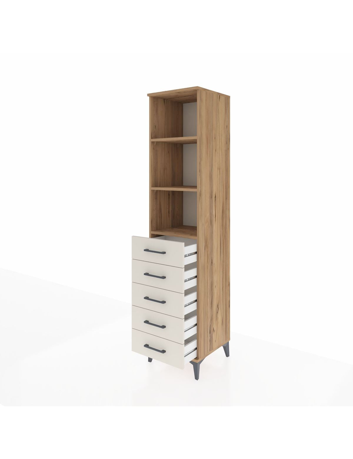 Hyperion Dolap 3 Raflı 5 Çekmeceli 44x44x195 - S58M079V7B