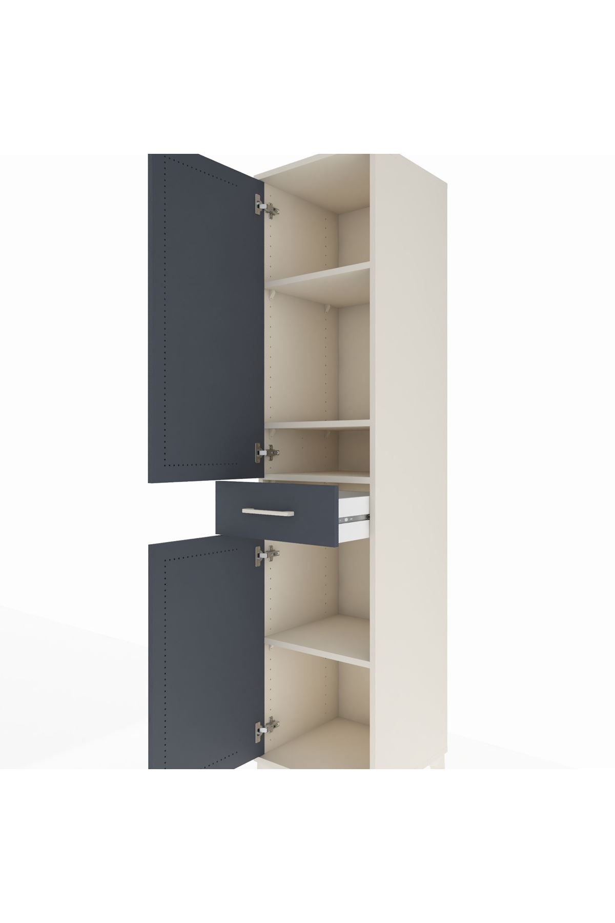 Hyperion Dolap 4 Raflı Tek Çekmeceli 2 Kapaklı 44x44x195 - S58M084V2B